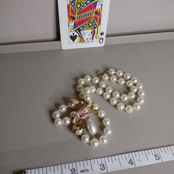 4 Pc Faux Pearl / Pearl Necklace And Bracelet Lot - Picture 5 of 12